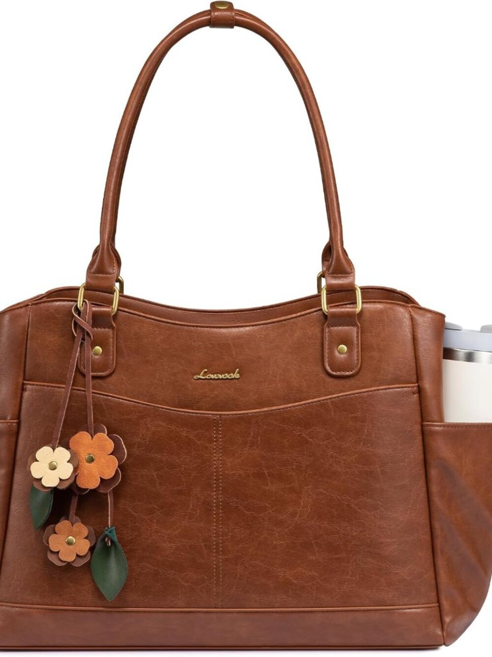 Laptop Bag for Women, Vintage Work Tote, Teacher Bag with Pendant